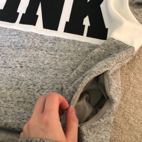 Grey wide neck sweatshirt from vs pink - Picture 6 of 6